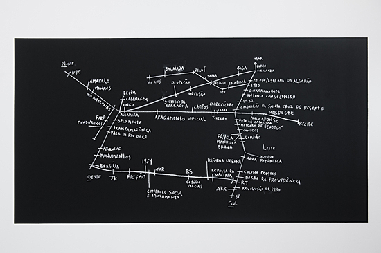 Map exhibited in “Campo Geral”, Galeria Central - São Paulo/SP, 2015. Curated by Marta Ramos-Yzquierdo. Photo by Isadora Brant).